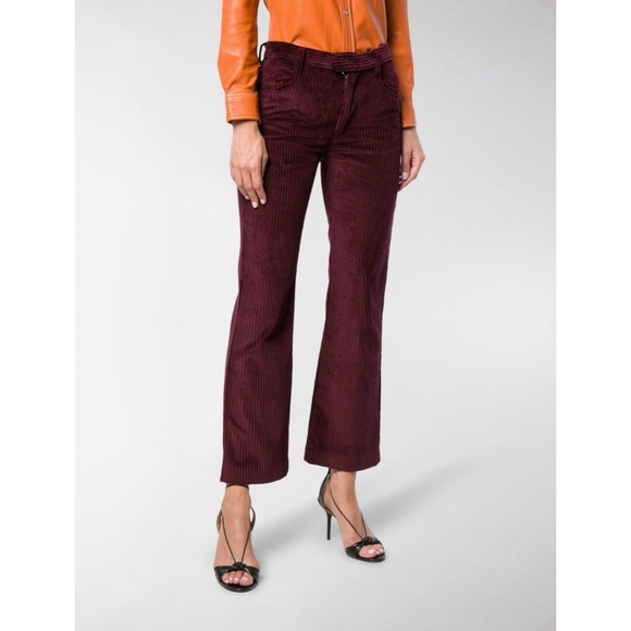 Isabel Marant Pants - Isabel Marant Reo Flare Cropped Corduroy Trousers